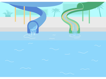 Water park flat color vector illustration preview picture