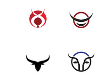Bull head horn logo design.