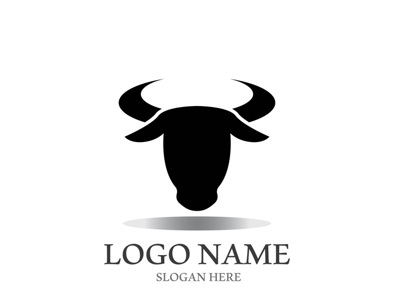 Bull head logo vector icon design illustration