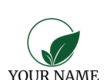 Green leaf logo design vector illustration