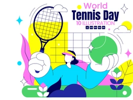 10 World Tennis Day Illustration preview picture