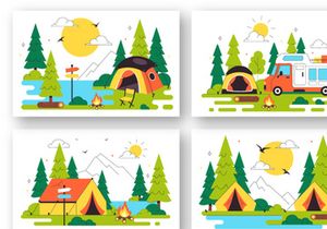 10 Summer Camping Illustration
