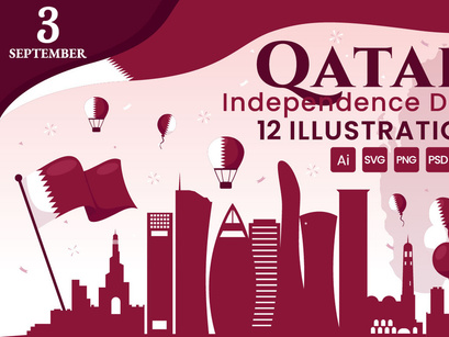 12 Qatar Independence Day Illustration