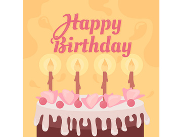 Happy birthday greeting card template preview picture
