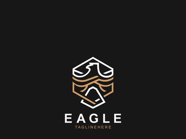 Eagle Bird Logo, Falcon Flying Soaring Geometric Logotype concept symbol design