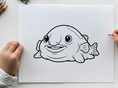 Cute smiling fish waving vector illustration flat design