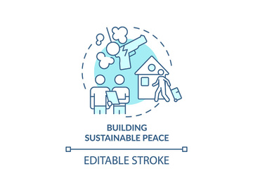 Building sustainable peace turquoise concept icon preview picture