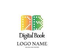 Digital book logo technology vector icon design