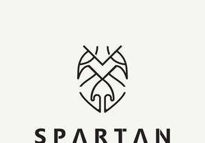 Spartan Helmet Warrior Logo template. spartan flat design vector