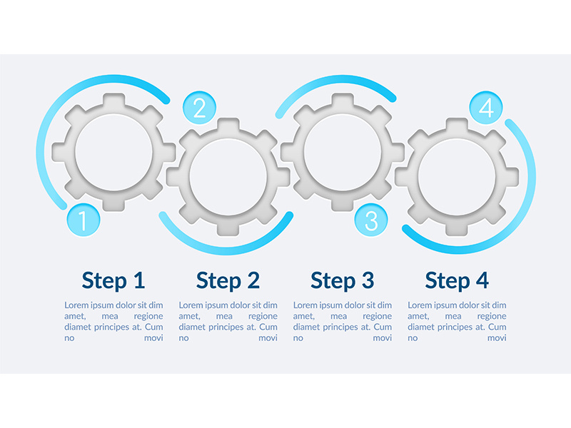 Empty circle gears vector infographic template