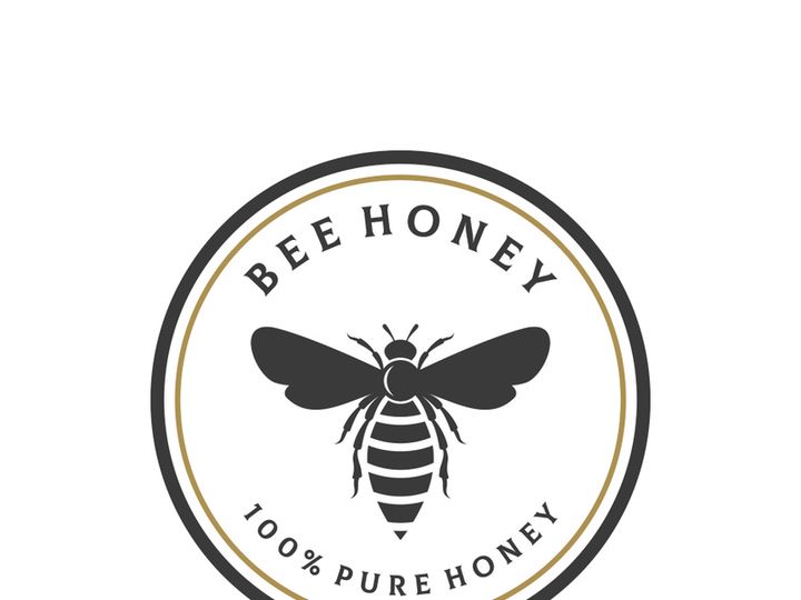 Vintage honey bee logo.