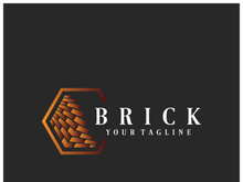 creative brick logo designs for buildings, architectural buildings, civil engineering, building materials shops