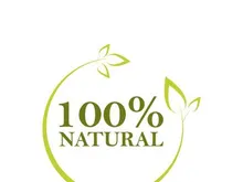100% Natural and organic product badge vector green icon