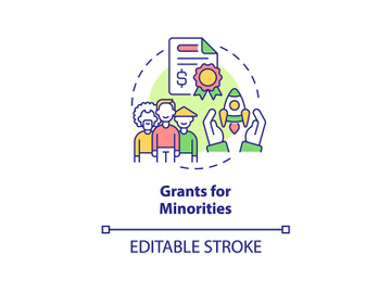 Grants for minorities concept icon preview picture