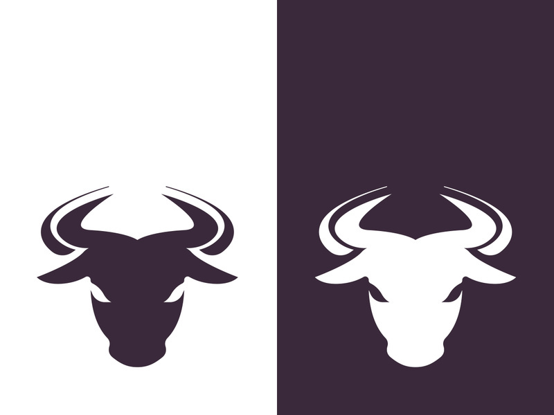 Bull head logo vector icon design
