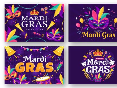 14 Mardi Gras Carnival Illustration