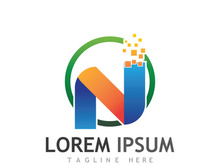 initial letter N logo with modern concept.