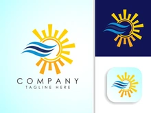 Air conditioner logo sign symbol. Hot and cold symbol