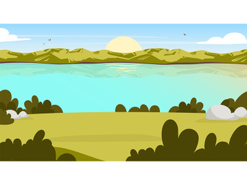 Field view flat vector illustration preview picture