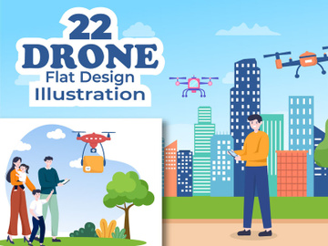 22 Drone with Camera Remote Illustration preview picture