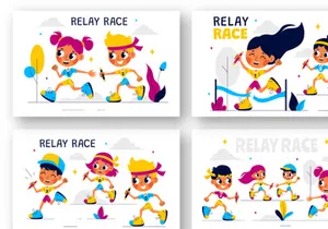 8 Relay Race Sports Illustration