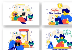 10 Online Side Hustles Illustration