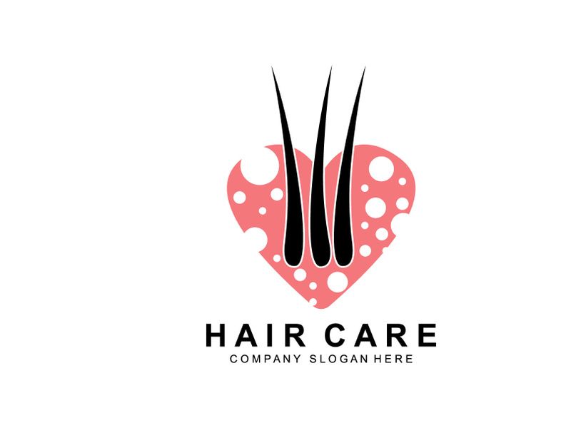 Hair Care Logo, Scalp Layer Design, Health Salon Brand Illustration