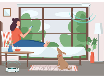 Smart home control flat color vector illustration preview picture