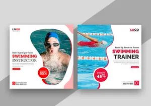 Swimming Training School Social Media Post