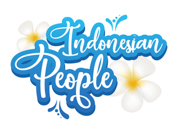 Indonesian people flat poster vector template preview picture