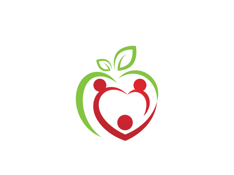 Healthy apple vector icon