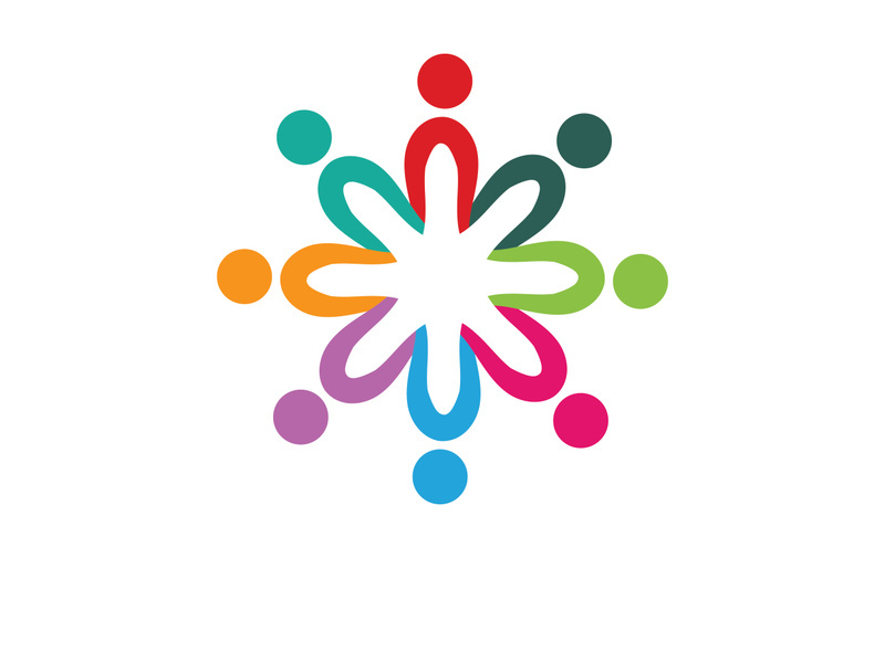 Community peole team group colorful logo
