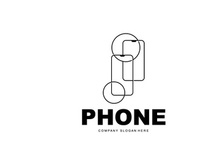 Smartphone Logo, Communication Electronics Vector, Modern Phone Design, For Company Brand Symbol