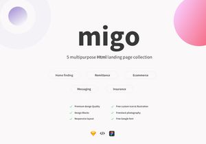 Migo app landing page pack