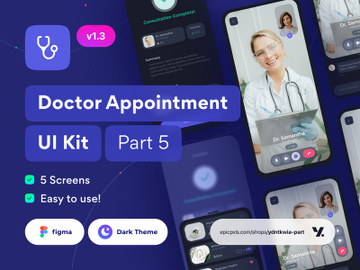 Pocket doc - Online Doctor Consultation Dark Theme UI Kit Part 5 preview picture