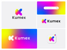 Lettermark Logo - Letter K Logo - Gradient Logo - Business Logo Design