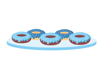 Donuts with decorations semi flat color vector object preview picture