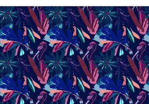 Abstract Trendy Exotic Jungle Plants Pattern
