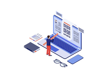 Copywriting isometric vector illustration preview picture