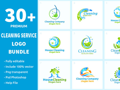 30+ Cleaning Service Logo Bundle