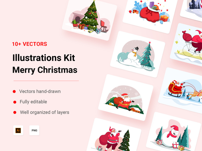 Merry Christmas Illustration Kit