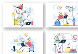 10 Digital Nomad Lifestyle Illustration