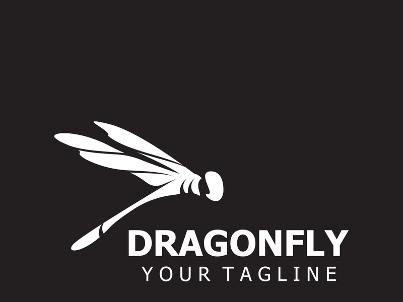 Dragonfly logo design modern and elegant minimalist color style monoline illustration