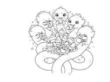 Cute baby animals with desserts vector illustration