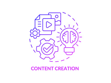 Content creation purple gradient concept icon preview picture