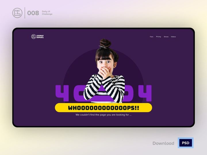 404 page design