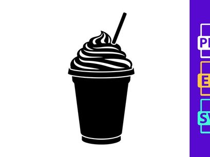 Iced Drink with Whipped Cream and Straw