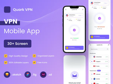 Quark VPN Mobile App UI KIT preview picture