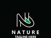 Letter N nature ecology logo with leaves suitable for business garden template vector