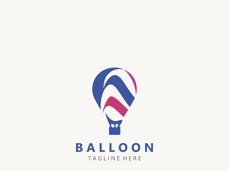 Air balloon logo creative design air transport symbol template simple illustration